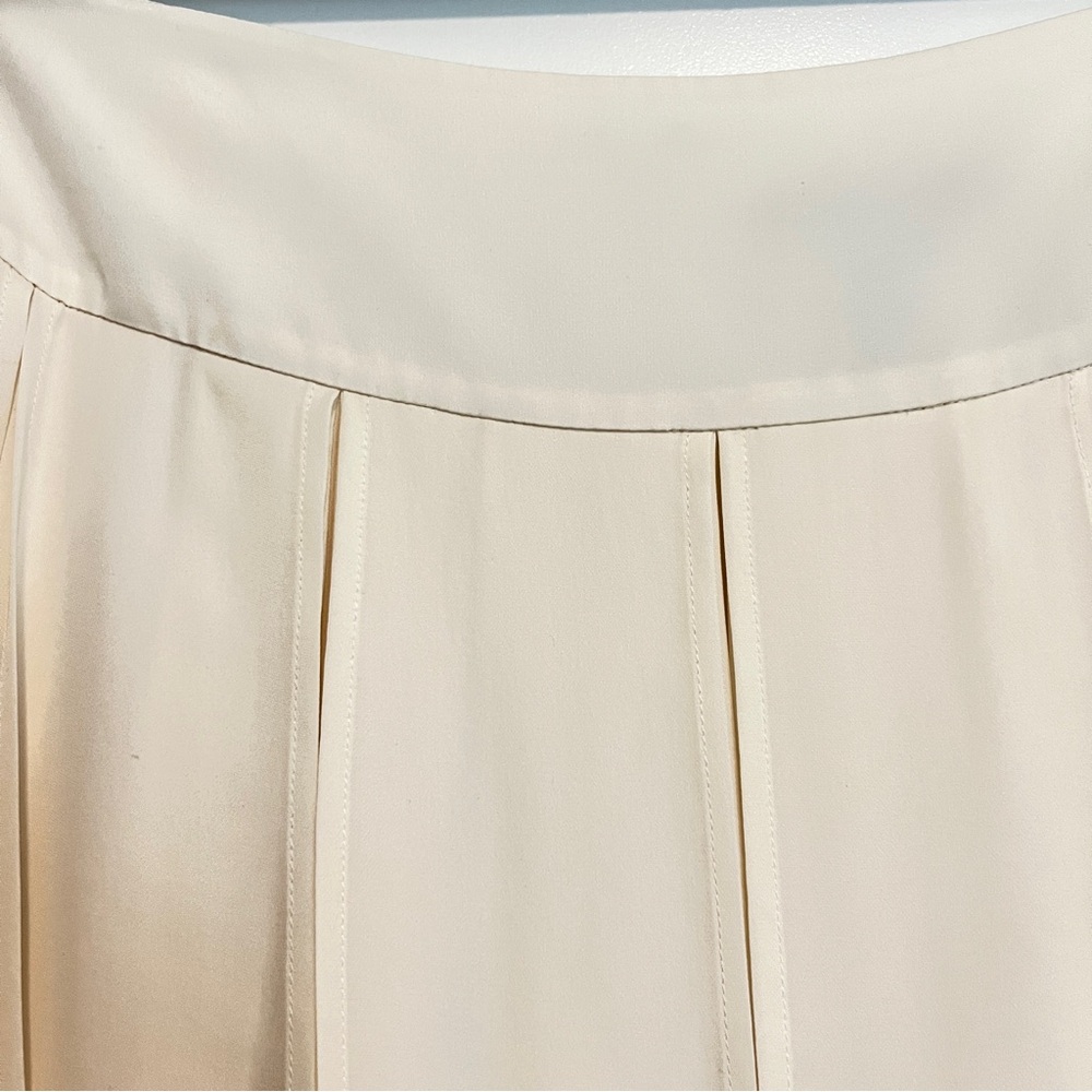 RALPH LAUREN Ivory Silk Pleated Car Wash Panel Skirt Vintage Luxury White 8 - Picture 5 of 13